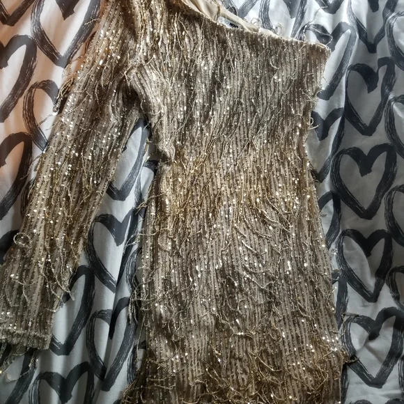 sequin mini dress ;NUDE - Picture 6 of 7